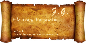 Fónagy Geraszim névjegykártya